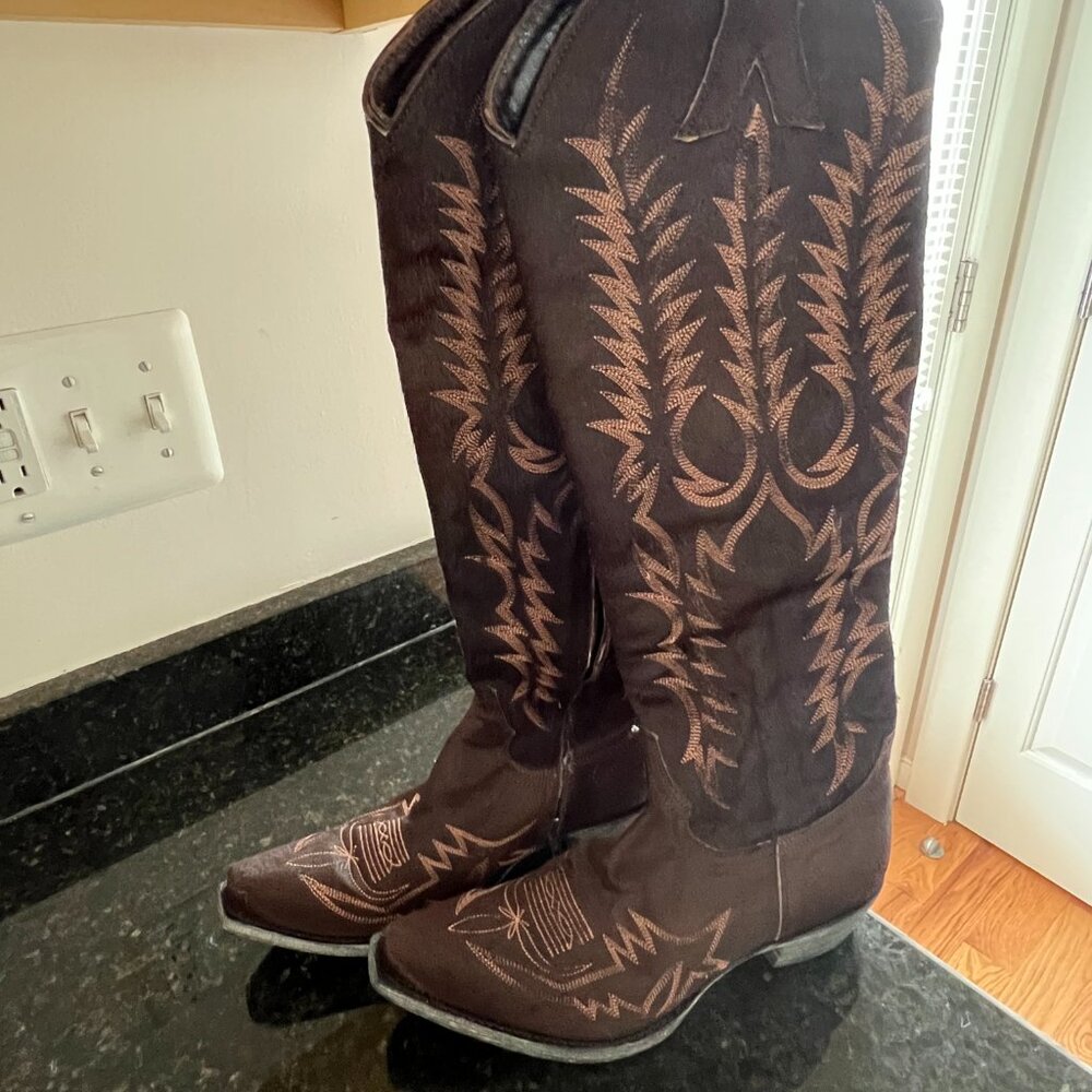 Old Gringo 18" Mayra Brown Hair On Hyde Cowgirl Boots Size 7.5